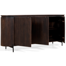 TV cabinet Boaz Black with doors and a drawer | 150 cm