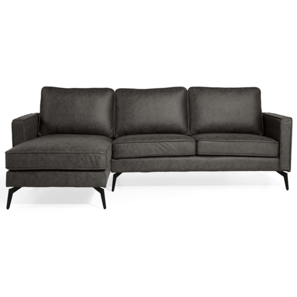 Corner sofa Jackson Left – Micro leather Anthracite 