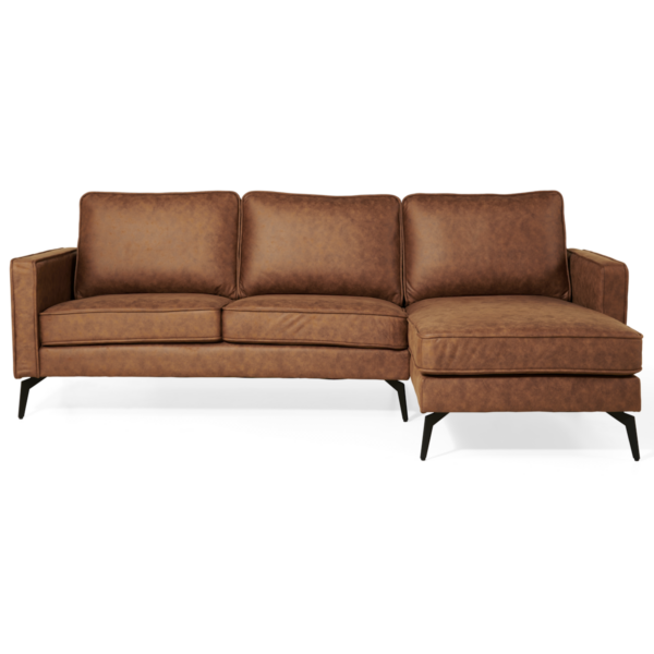 Corner sofa Jackson – Micro leather Cognac Right