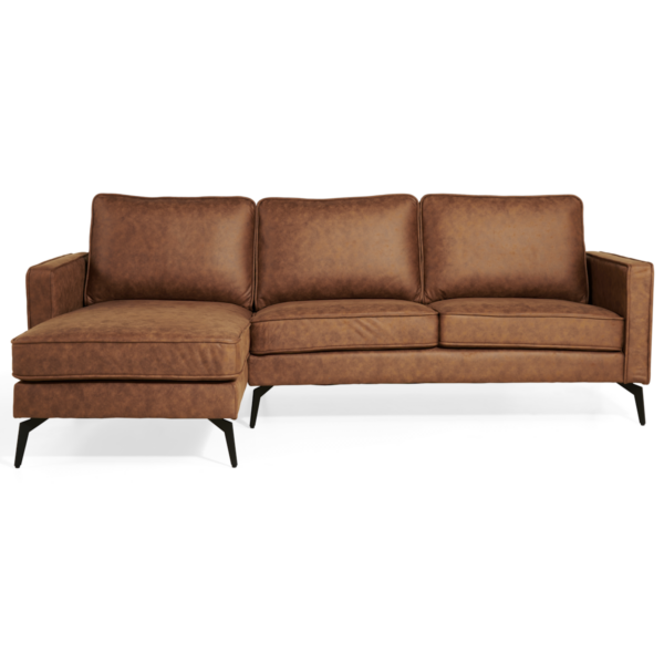 Corner sofa Jackson Left – Micro leather Cognac 