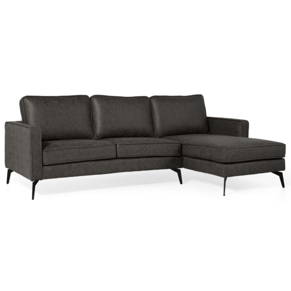 Corner sofa Jackson Right – Micro leather Anthracite