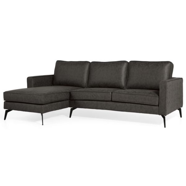 Corner sofa Jackson Left – Micro leather Anthracite 