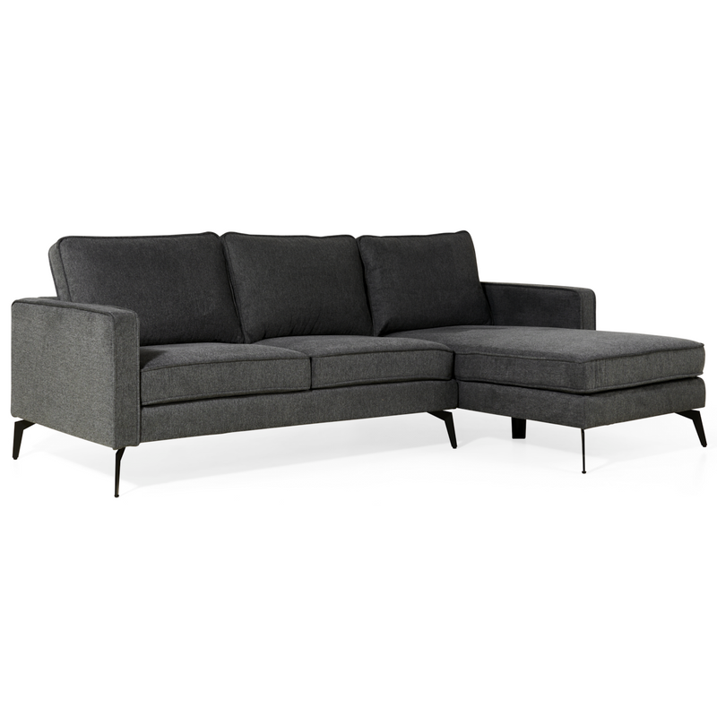 Ecksofa Jackson Right – Leinen Anthrazit