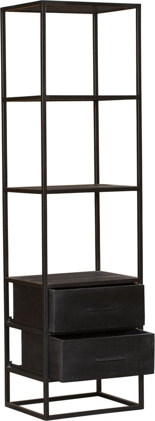 Bookcase Deventer Black 2 drawers | 55 cm