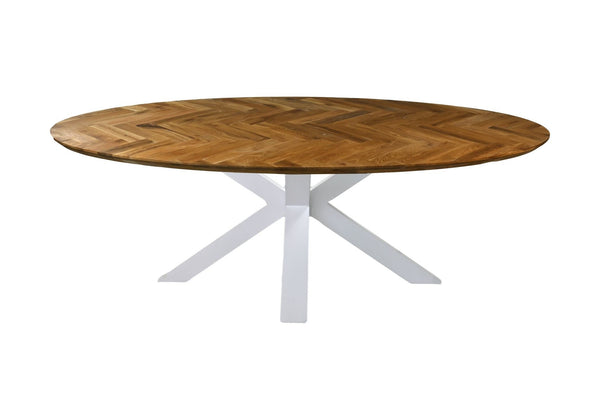 Ovale Eettafel Fishbone | 200 cm