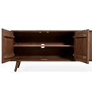 TV cabinet Boaz Black with doors and a drawer | 150 cm