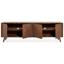 TV cabinet Boaz Black with doors and a drawer | 150 cm