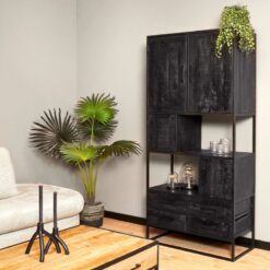 Denver Black Shelving Unit | 90 cm