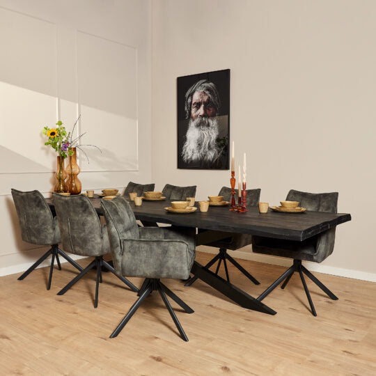 Tree trunk table Boston Black | 300 cm