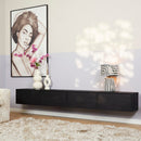 Floating TV cabinet Vision Black | 240 cm
