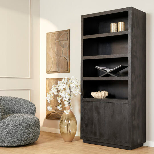 Brussels Black XL Shelving Unit | 160 cm