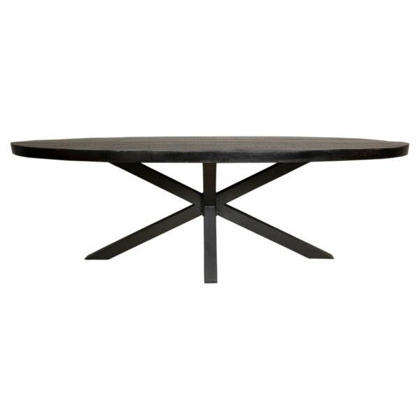 Eettafel Denver Zwart | 160 cm | Ovaal