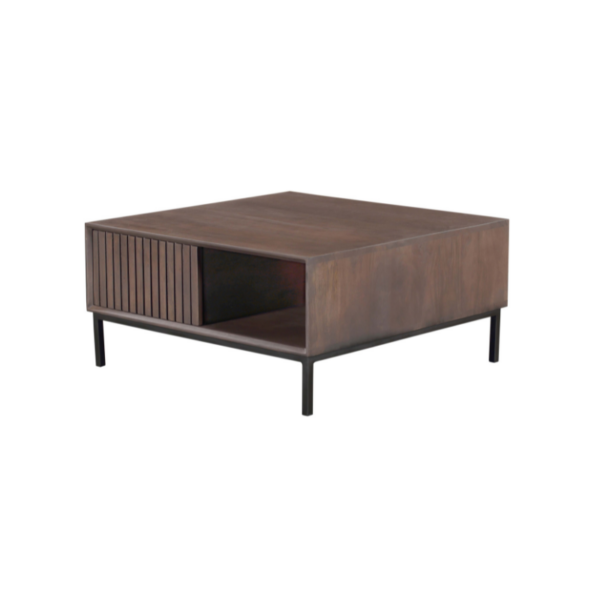 Salontafel Madison Walnoot | 80 cm | Vierkant