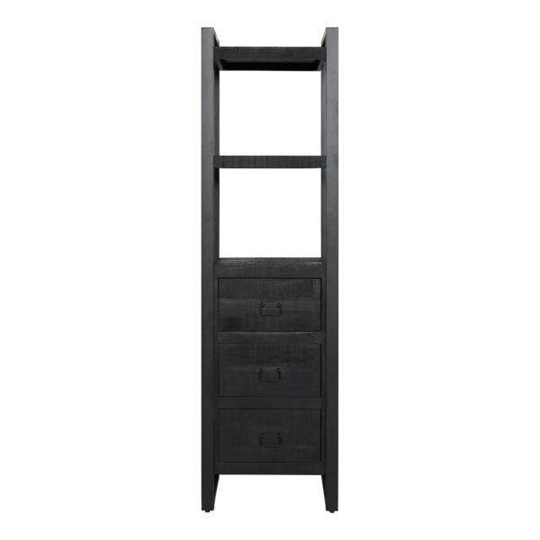 Bookcase Boaz Black 3 drawers | 55 cm