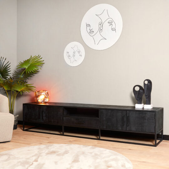 TV cabinet Denver Black | 240 cm