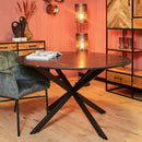 Eettafel Lynn Black marble | 150 cm | Rond