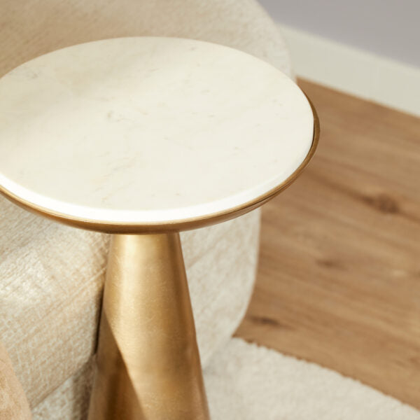 Side table Essy White marble | 45 cm