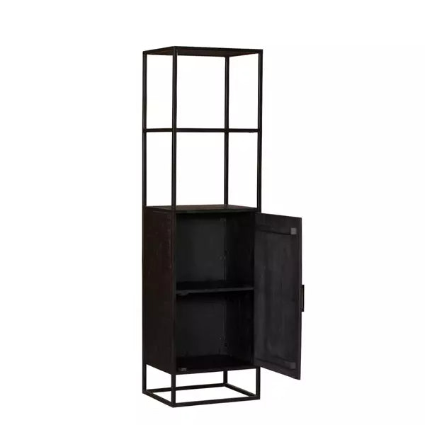 Bookcase Deventer Black 1 door | 55 cm