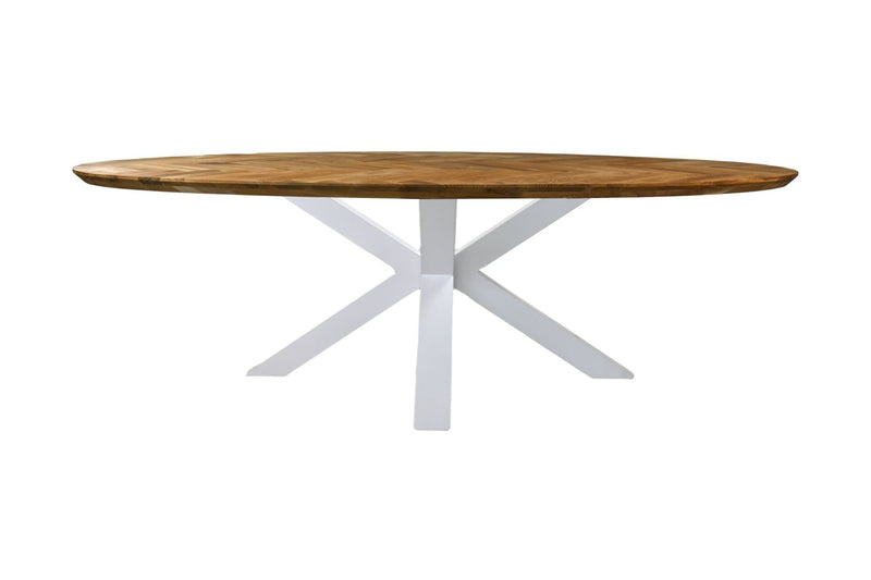 Ovale Eettafel Fishbone | 220 cm