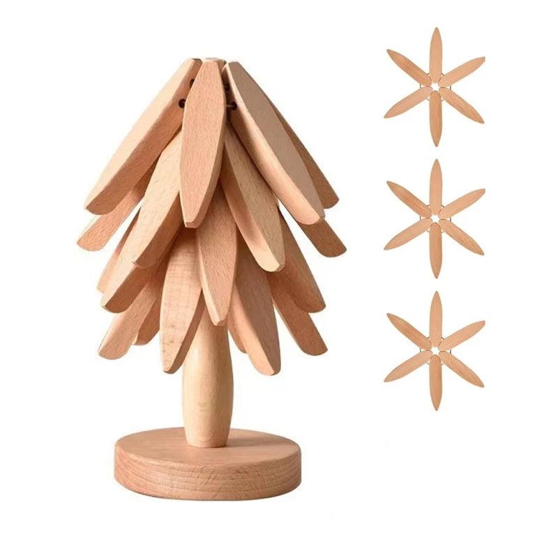 Weihnachtsbaum-Untersetzer aus Holz