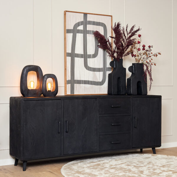 Sideboard Omaha Schwarz | 220 cm