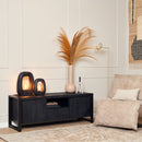 TV cabinet Boaz Black with doors and a drawer | 150 cm