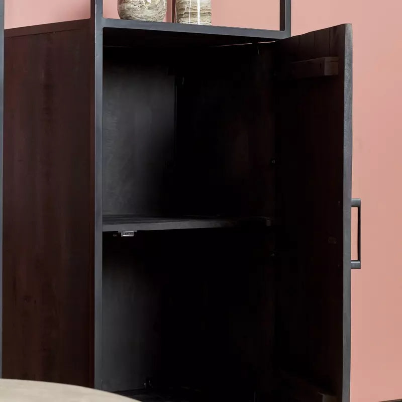 Bookcase Deventer Black 1 door | 55 cm